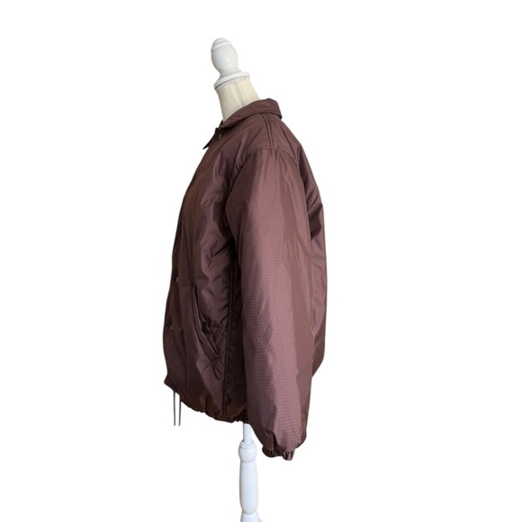 Aritzia TNA Coaches Long Jacket in Ripstop Twill Fabric Brown  - Picture 5 of 16